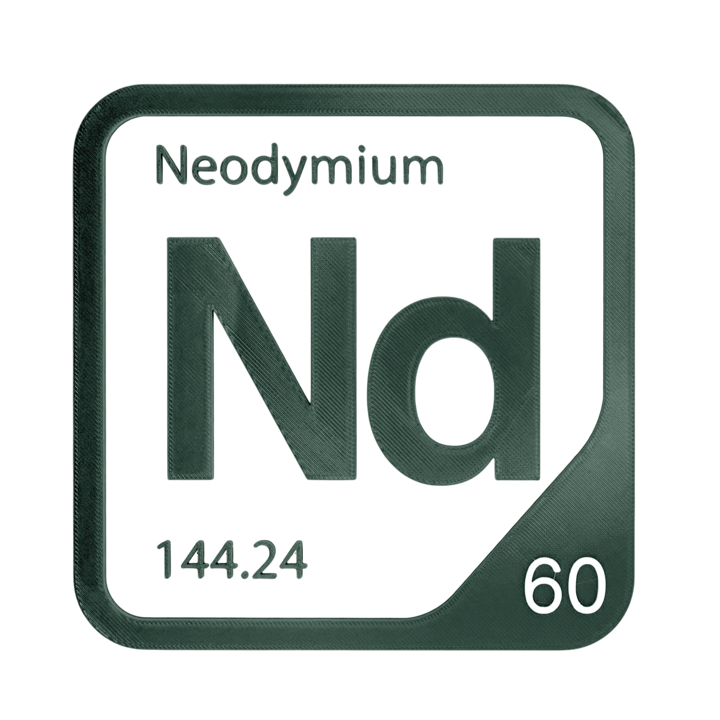Neodymium periodic table Elemental Tile in Forest Green