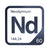 Neodymium periodic table Elemental Tile in Navy Blue