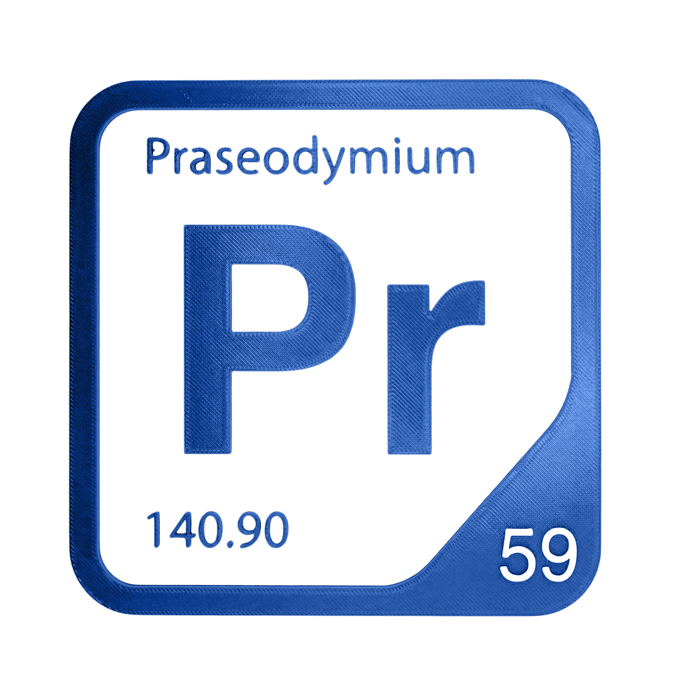 Praseodymium periodic table Elemental Tile in Blue