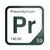 Praseodymium periodic table Elemental Tile in Forest Green