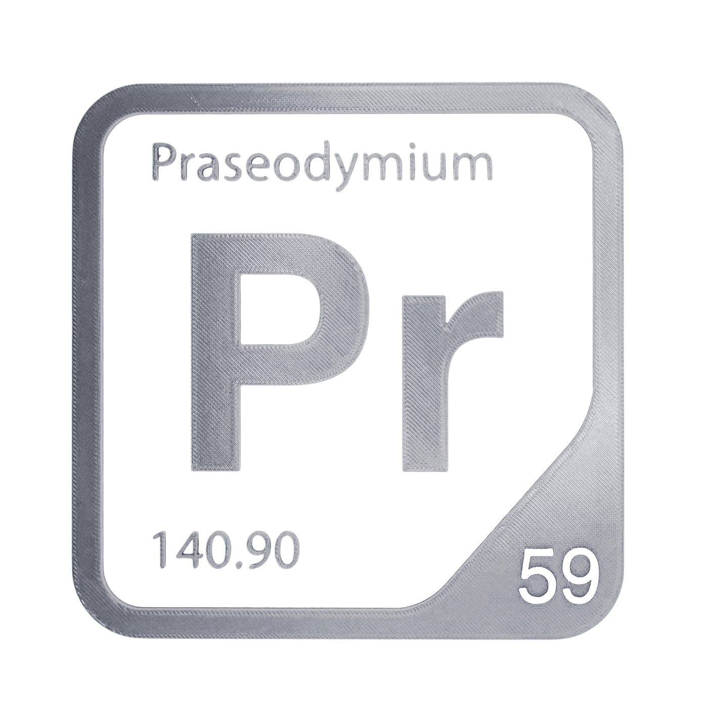 Praseodymium periodic table Elemental Tile in Gray