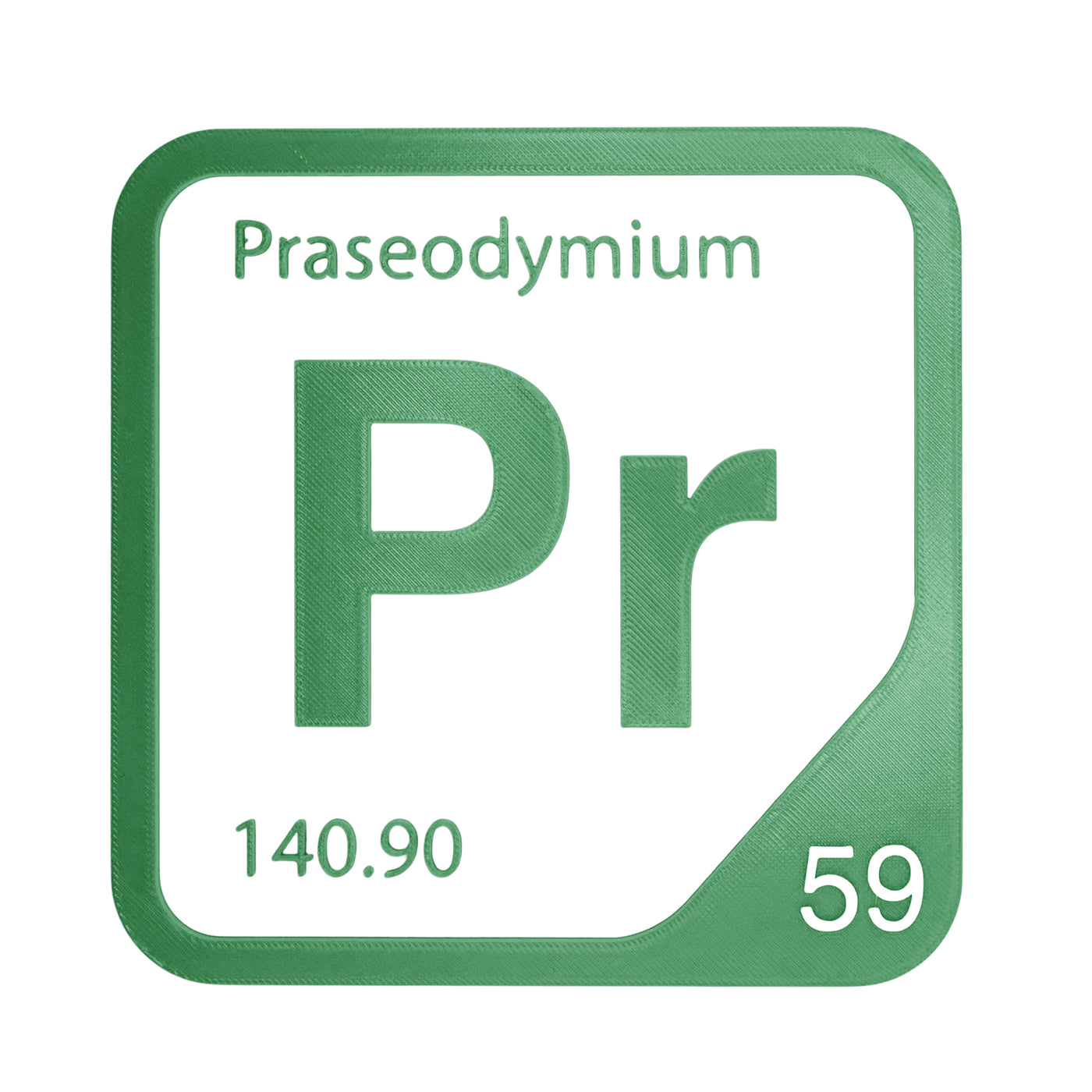 Praseodymium periodic table Elemental Tile in Green