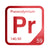 Praseodymium periodic table Elemental Tile in Red
