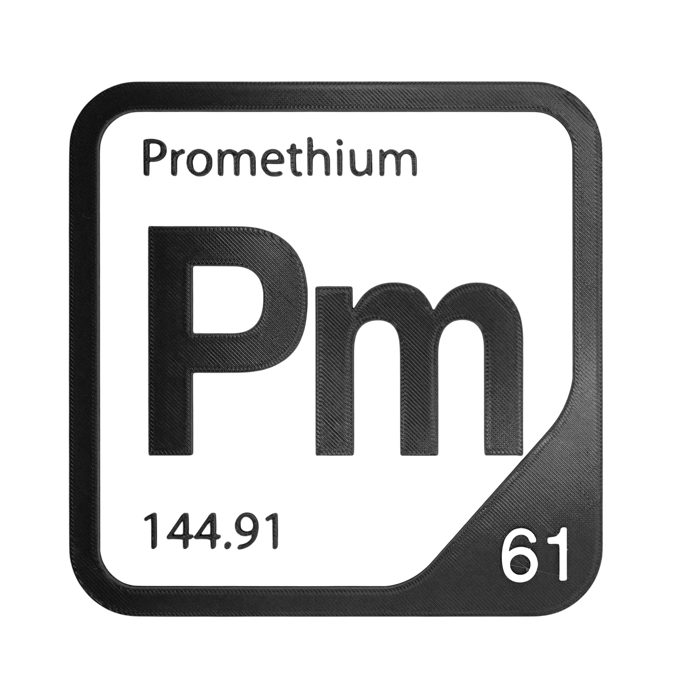 Promethium periodic table Elemental Tile in Black