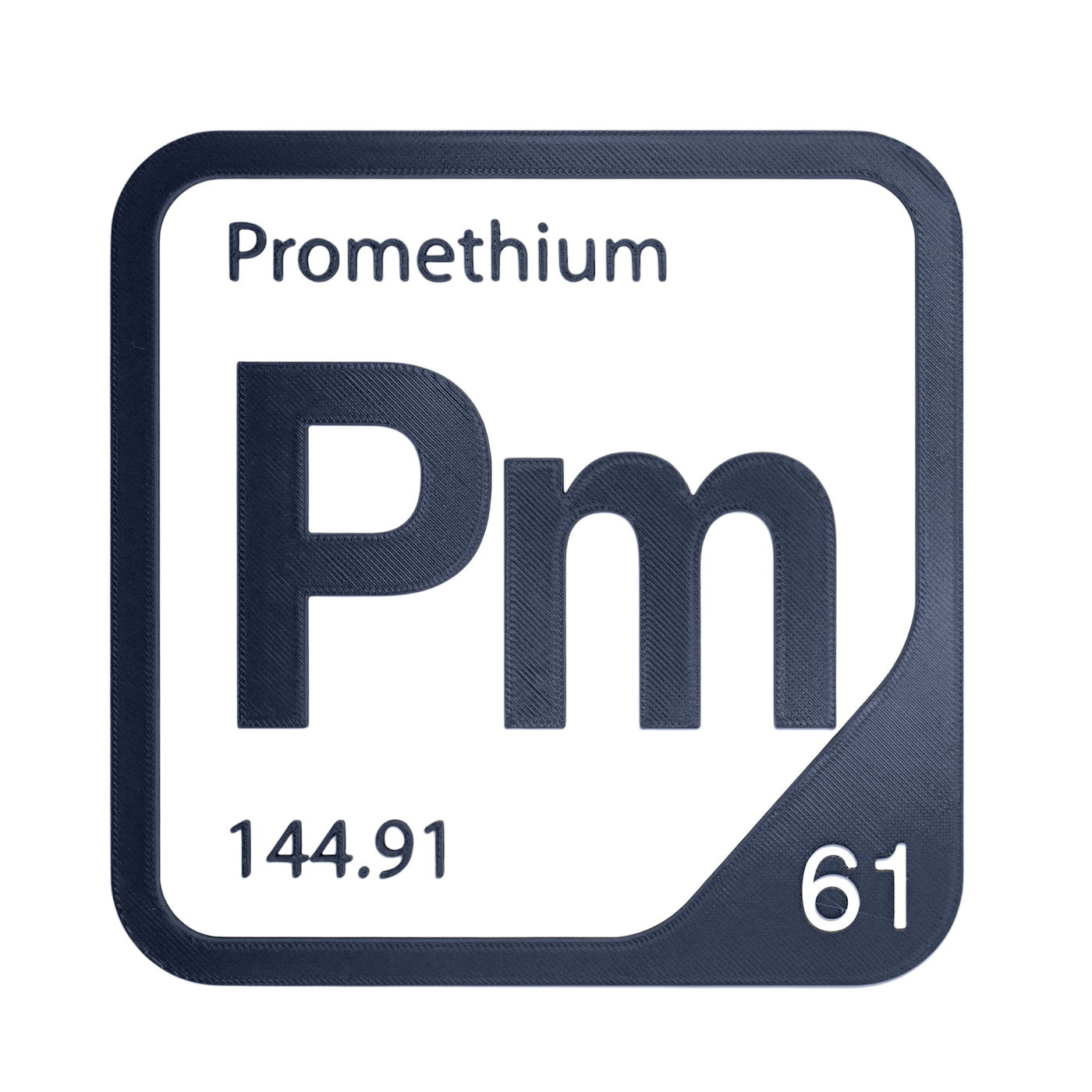 Promethium periodic table Elemental Tile in Navy Blue