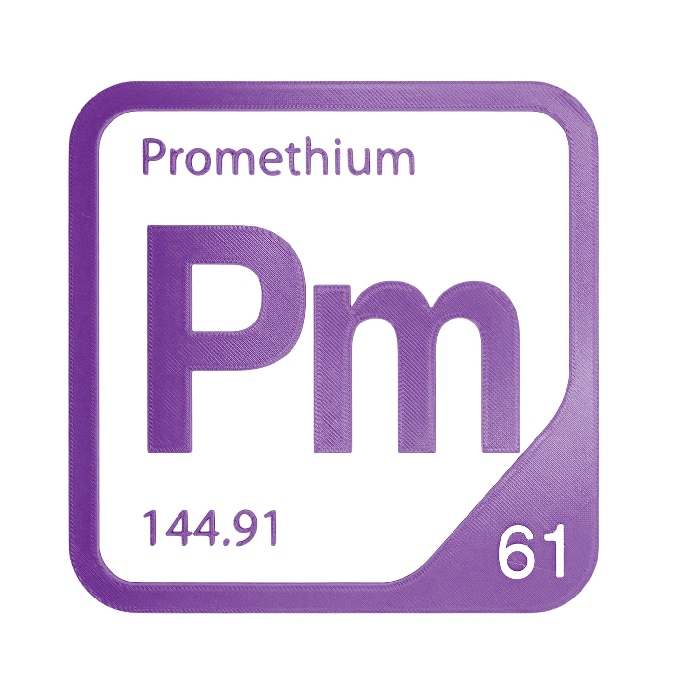 Promethium periodic table Elemental Tile in Purple