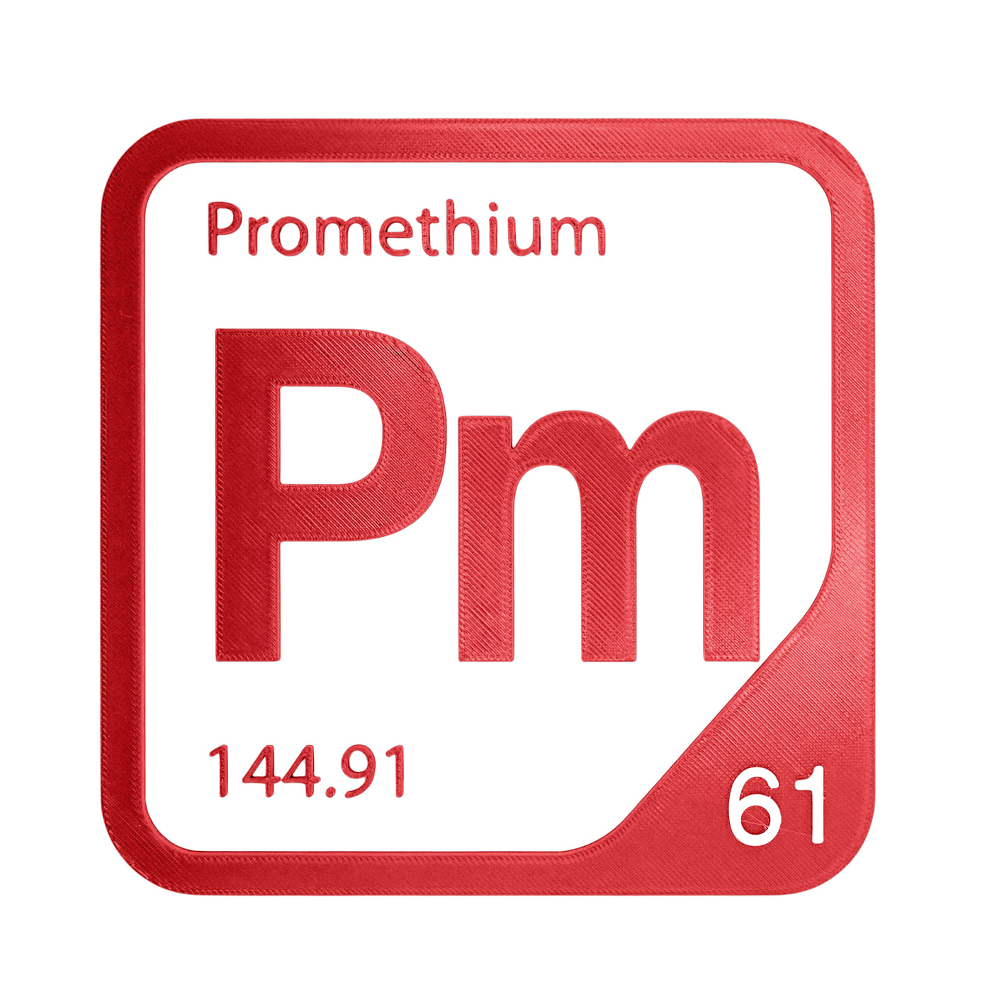 Promethium periodic table Elemental Tile in Red