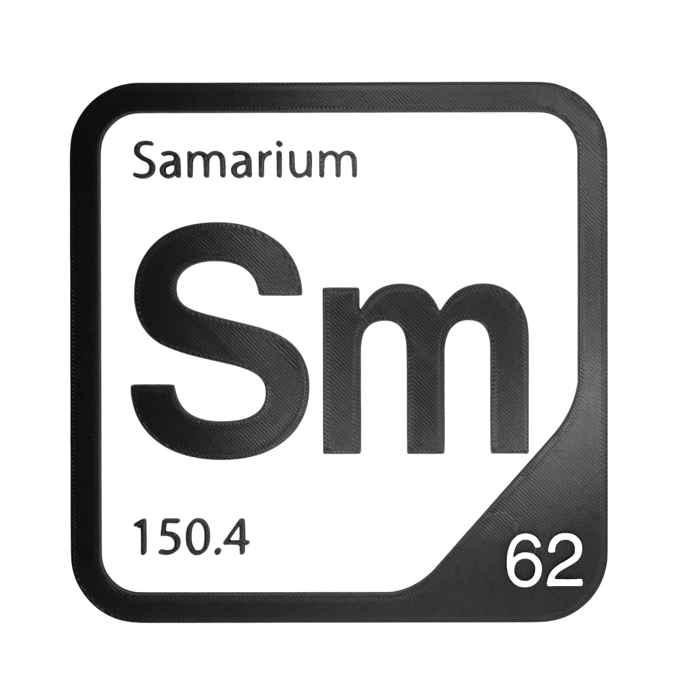 Samarium periodic table Elemental Tile in Black
