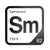 Samarium periodic table Elemental Tile in Black