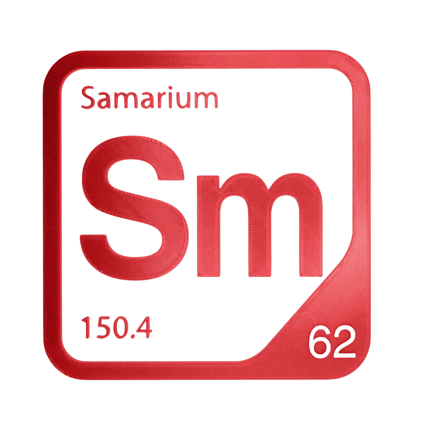 Samarium periodic table Elemental Tile in Red