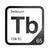 Terbium periodic table Elemental Tile in Black