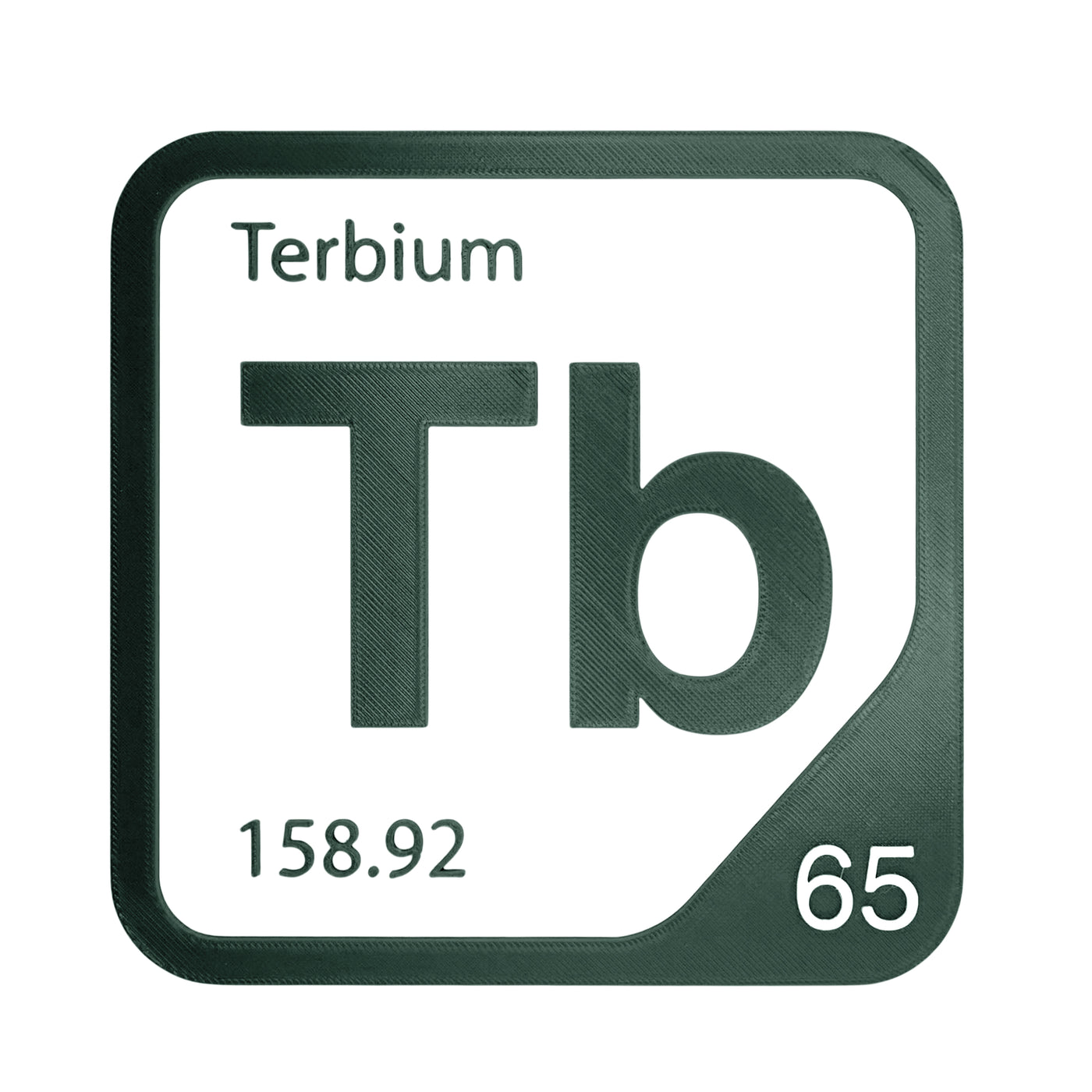 Terbium periodic table Elemental Tile in Forest Green