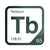 Terbium periodic table Elemental Tile in Forest Green