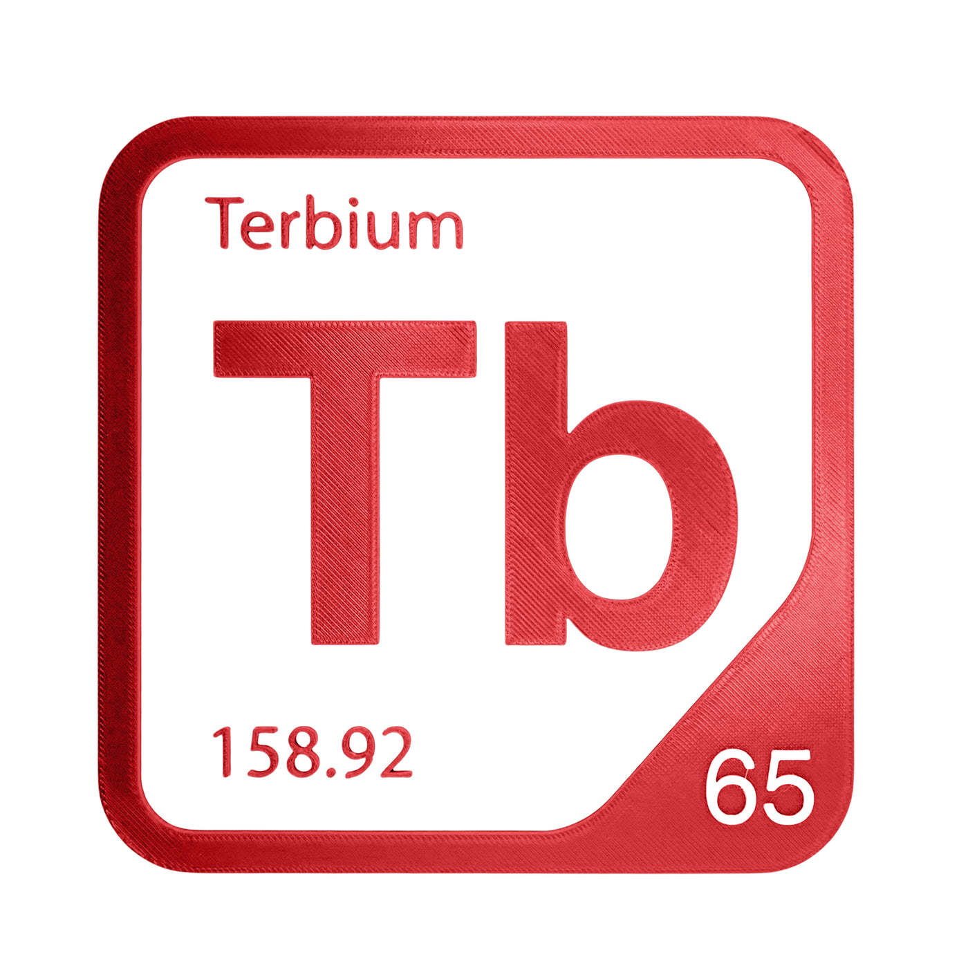 Terbium periodic table Elemental Tile in Red