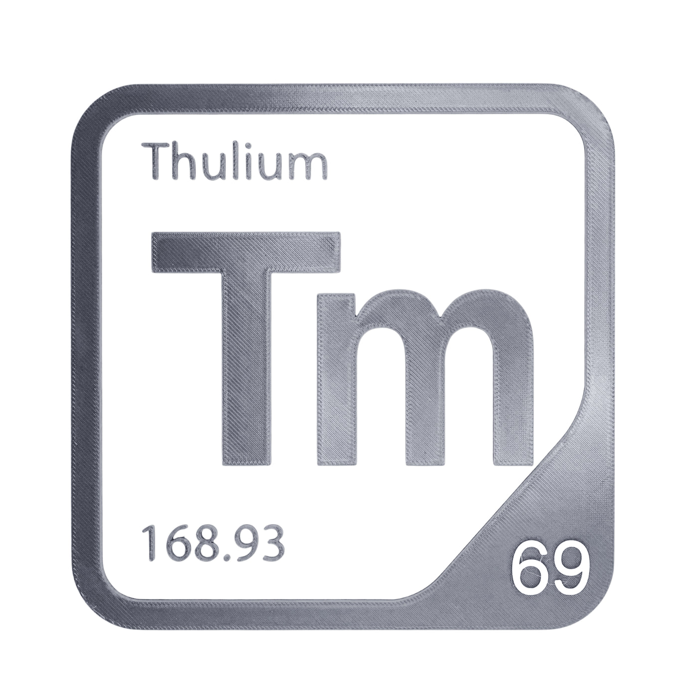Thulium periodic table Elemental Tile in Gray