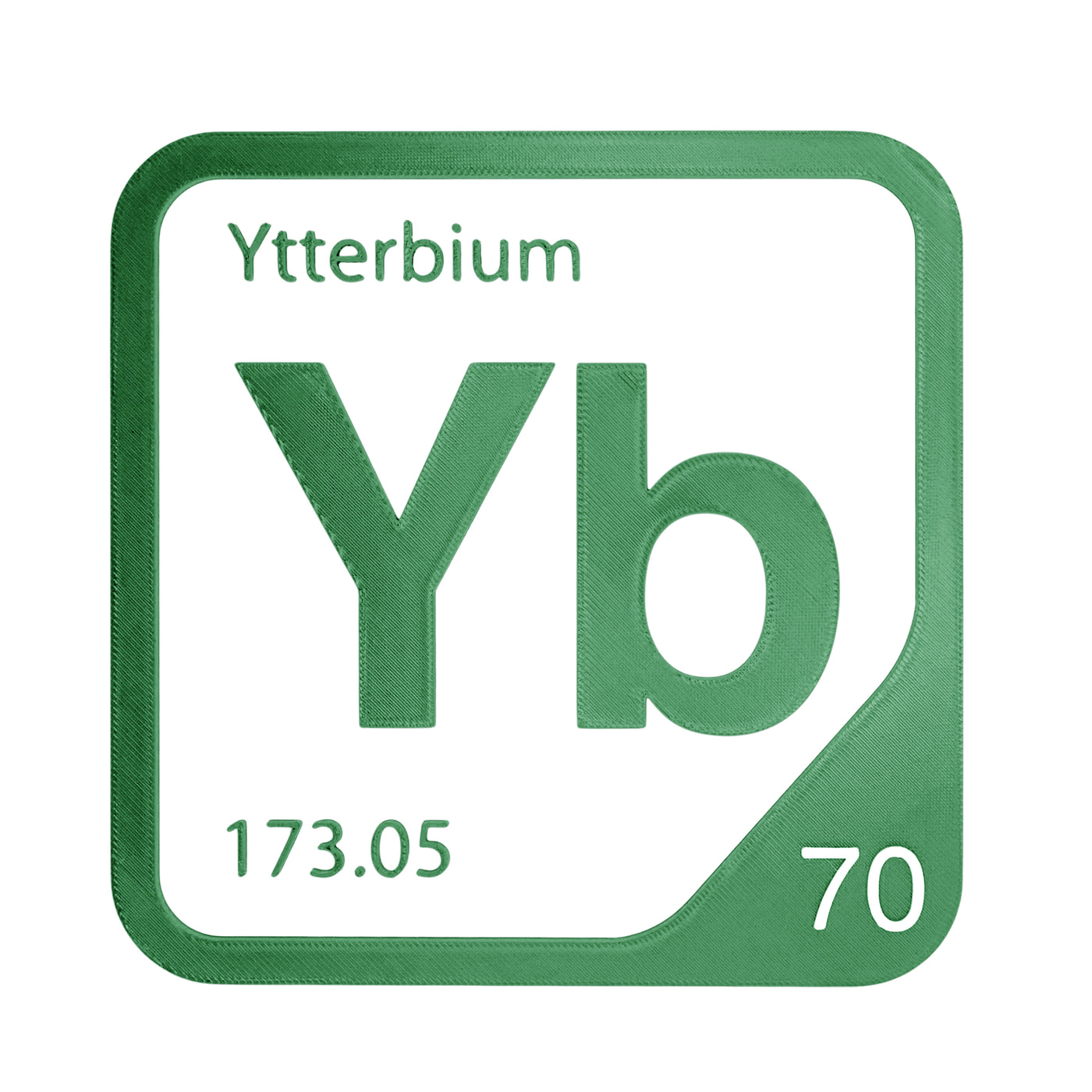 Ytterbium periodic table Elemental Tile in Green