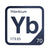 Ytterbium periodic table Elemental Tile in Navy Blue