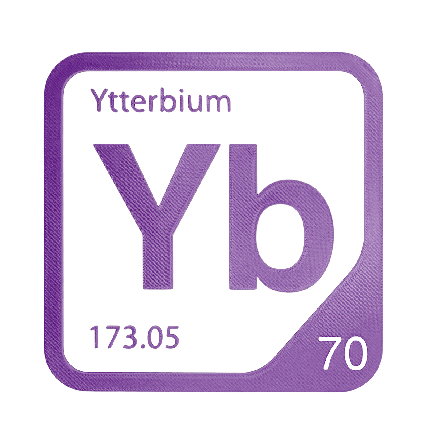 Ytterbium periodic table Elemental Tile in Purple