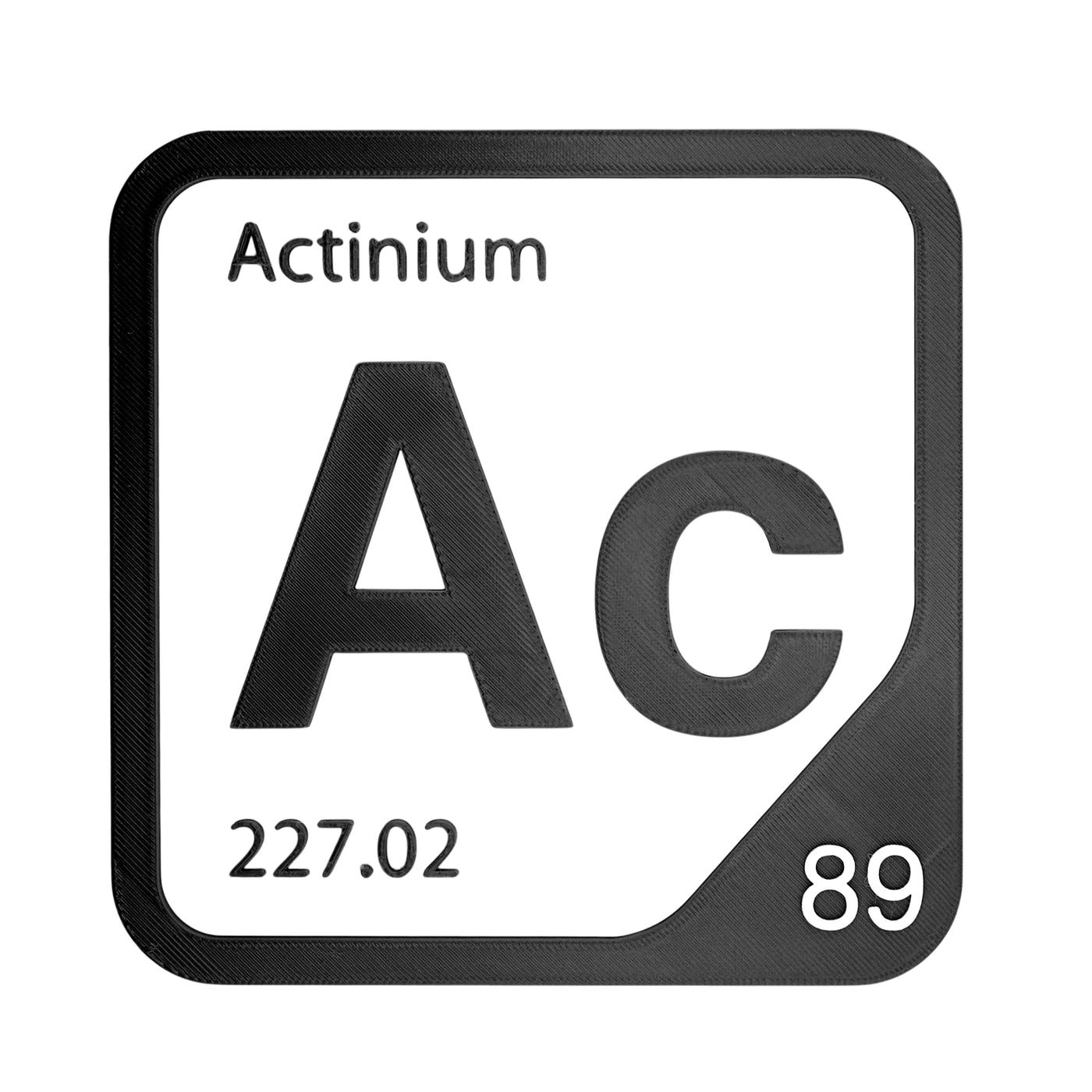 Actinium periodic table Elemental Tile in Black
