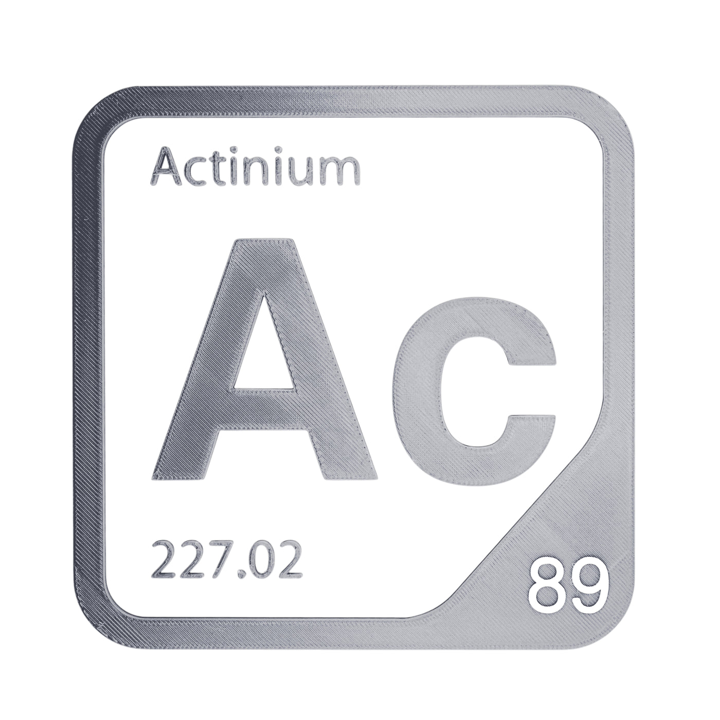 Actinium periodic table Elemental Tile in Gray