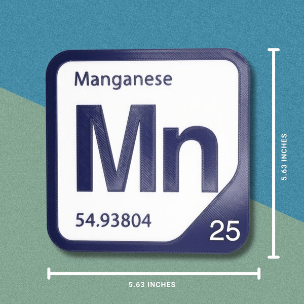 MANGANESE Periodic Table Tile – Educational Wall Art for Science Lovers, 5.6 x 5.6 Inches