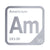 Americium periodic table Elemental Tile in Gray