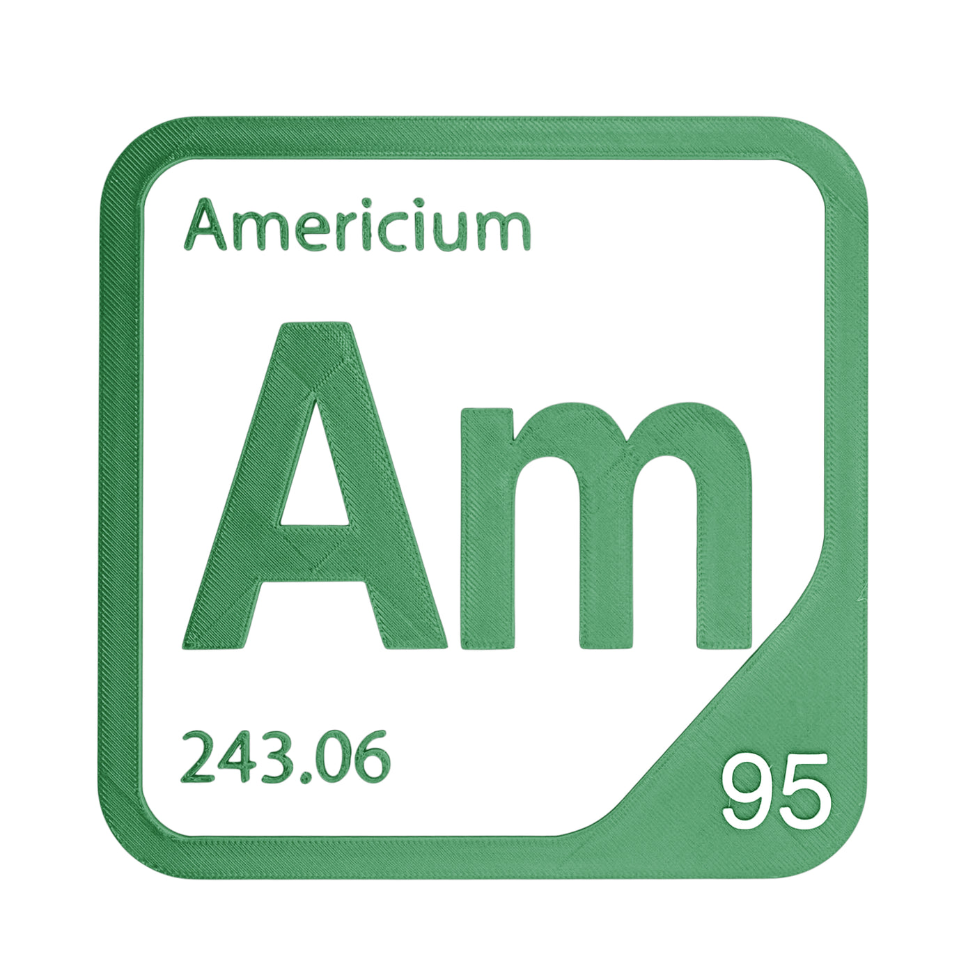 Americium periodic table Elemental Tile in Green