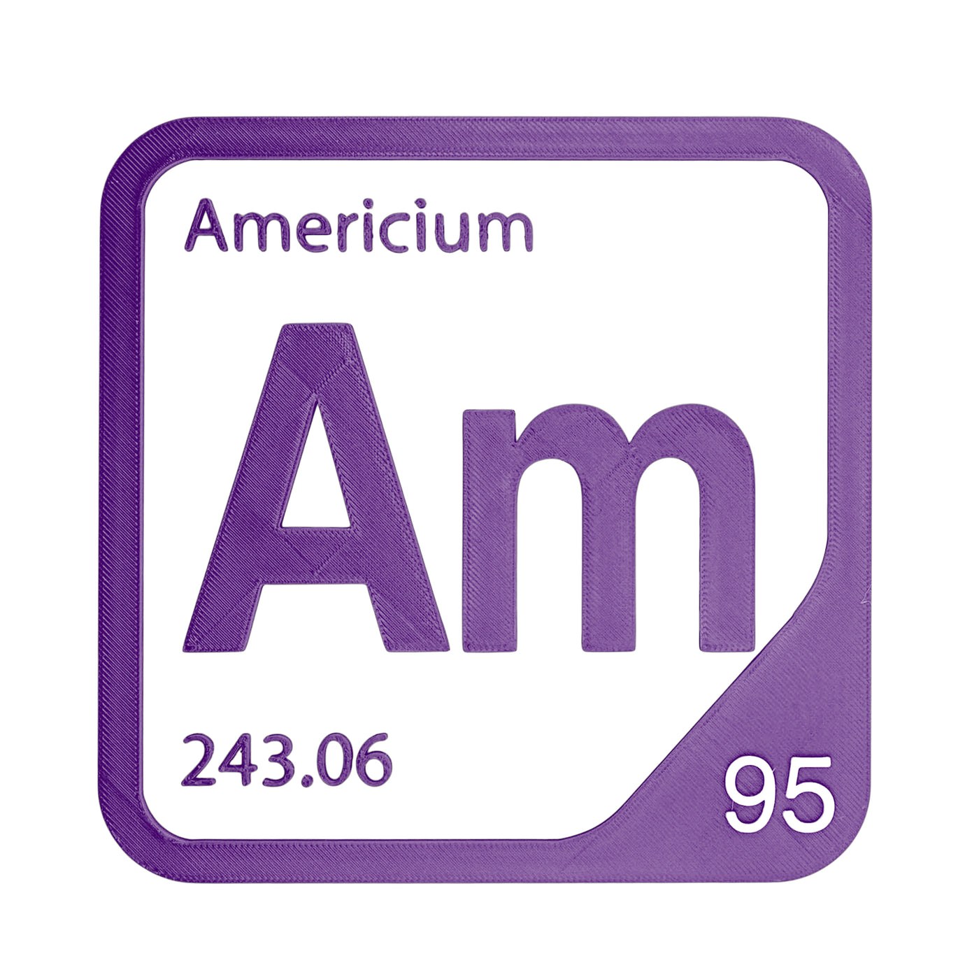 Americium periodic table Elemental Tile in Purple