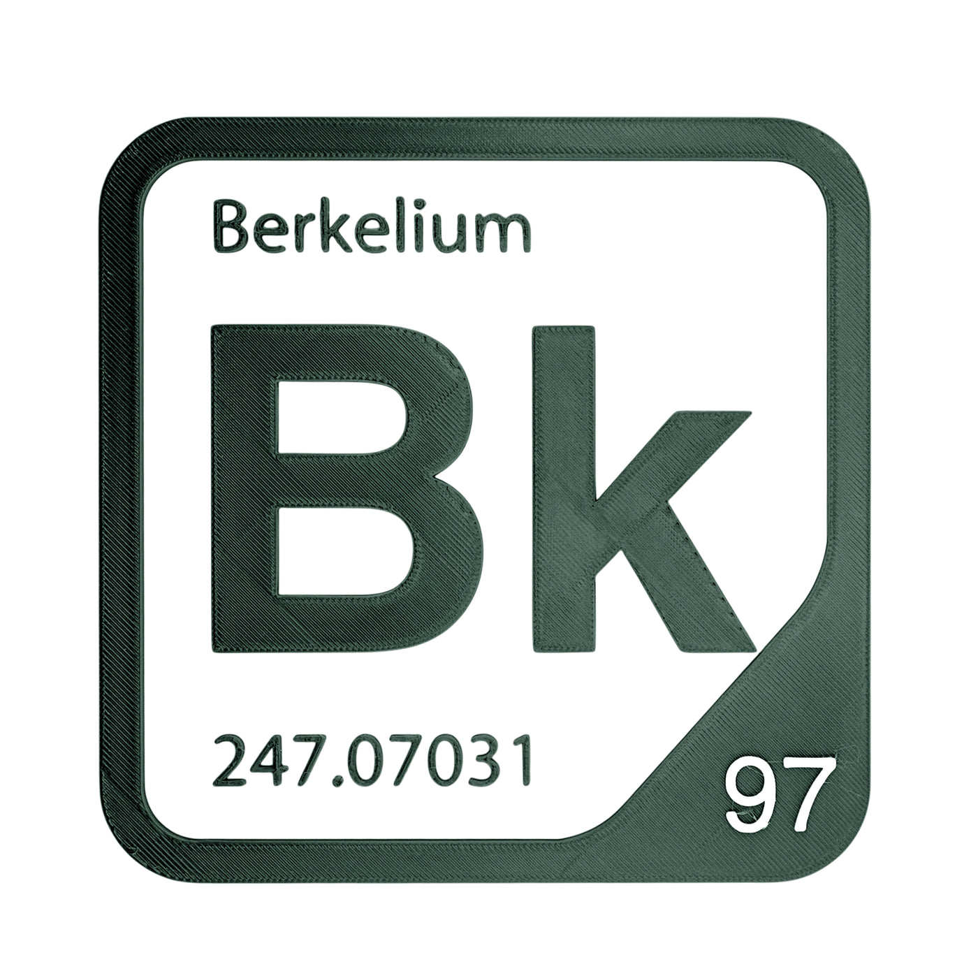 Berkelium periodic table Elemental Tile in Forest Green