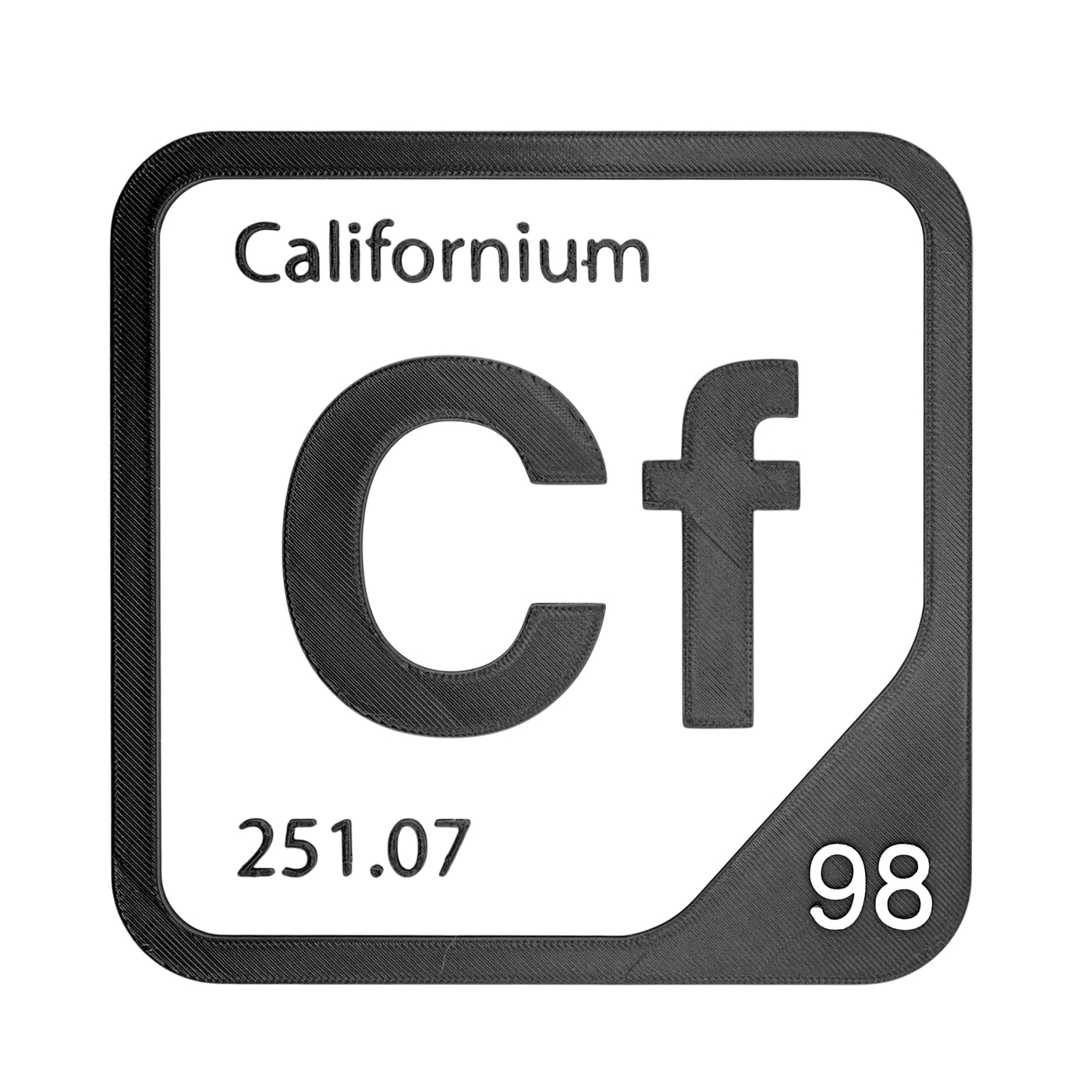 Californium periodic table Elemental Tile in Black