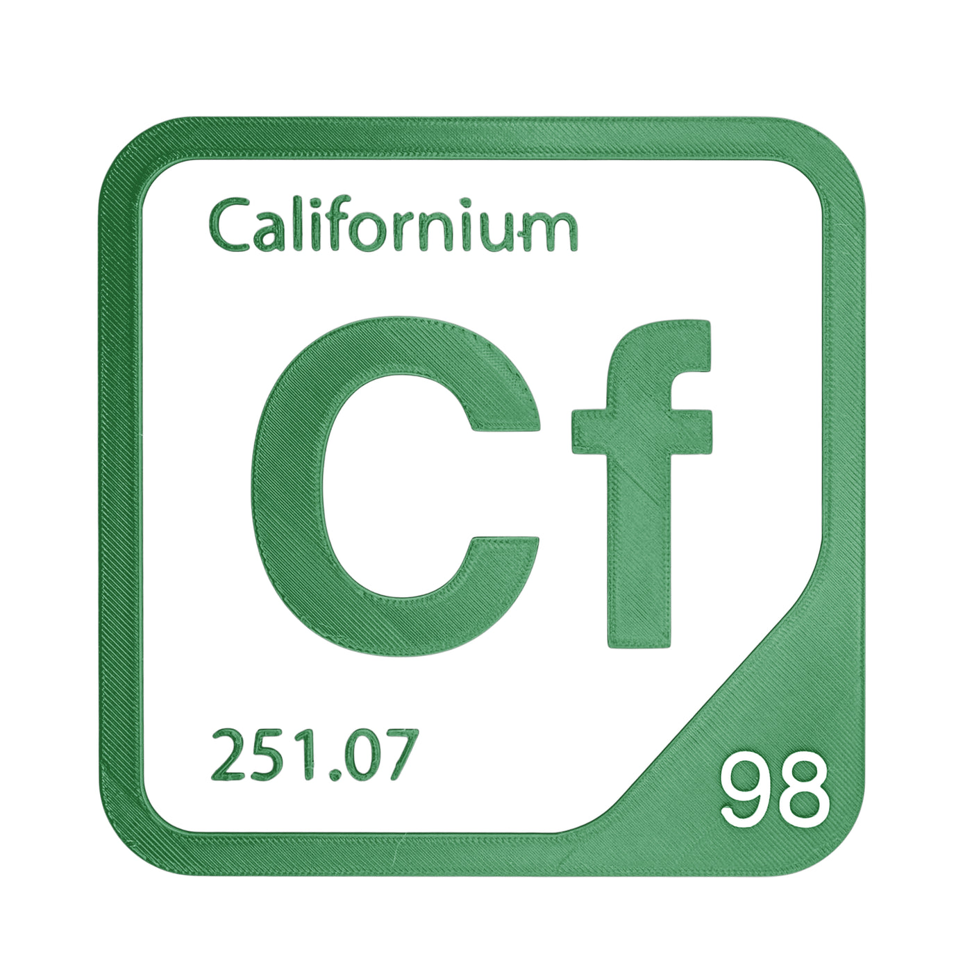 Californium periodic table Elemental Tile in Green