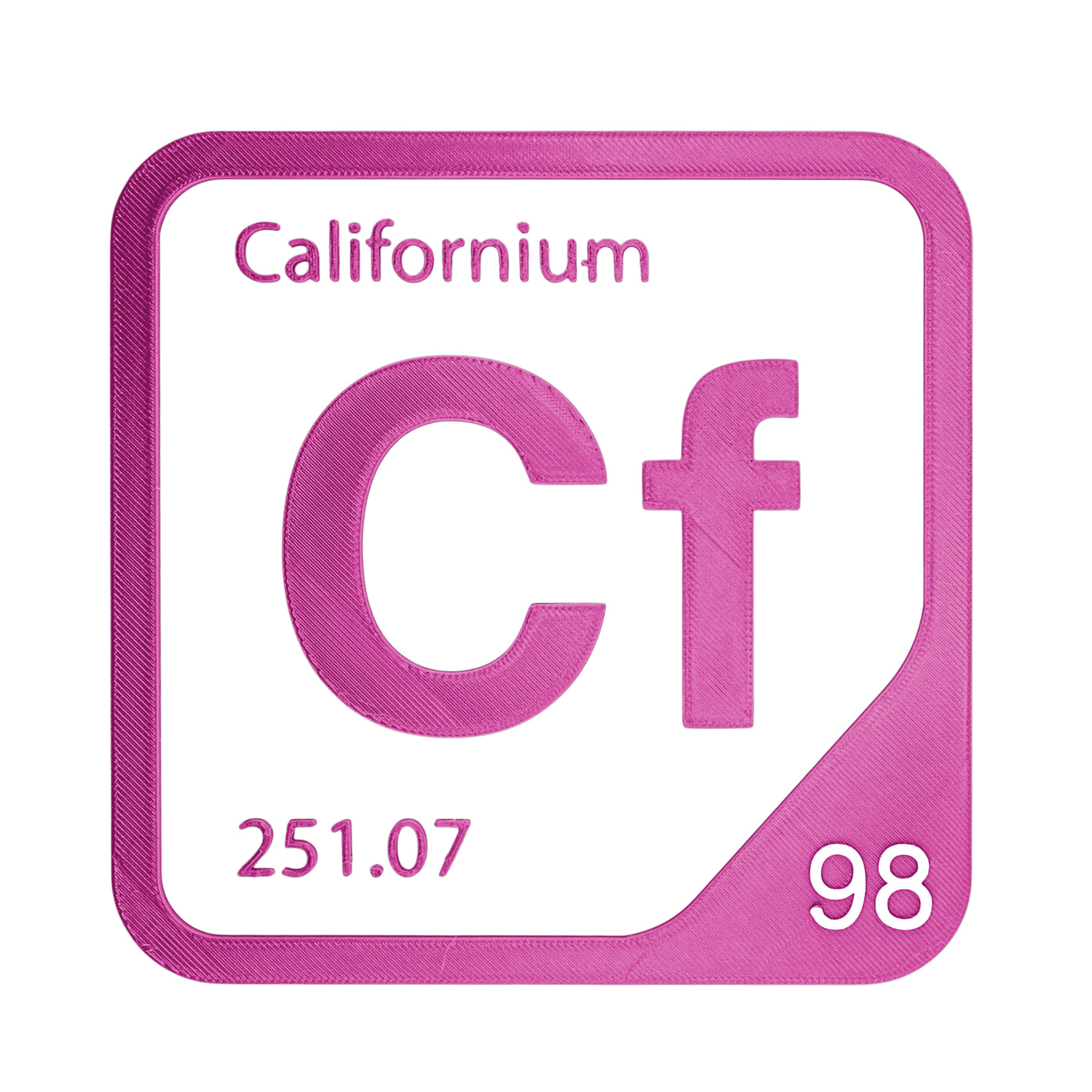 Californium periodic table Elemental Tile in Magenta