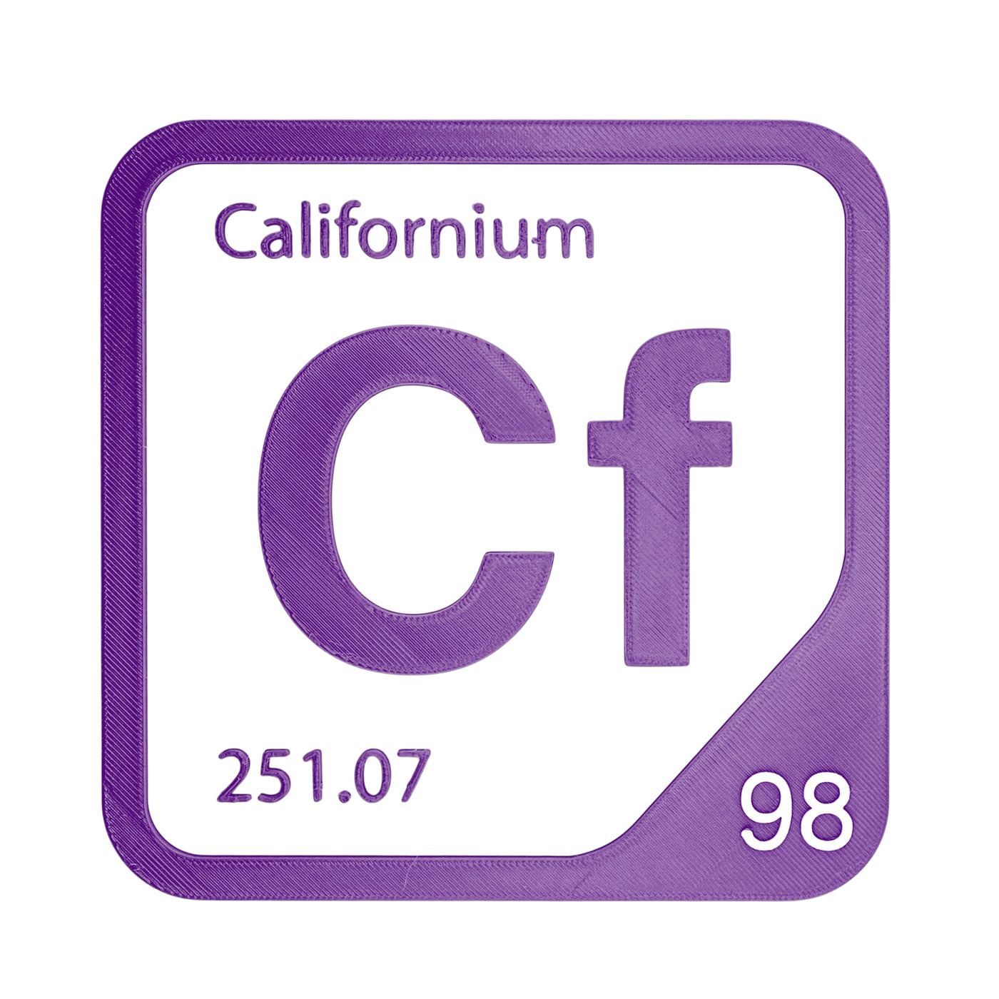 Californium periodic table Elemental Tile in Purple
