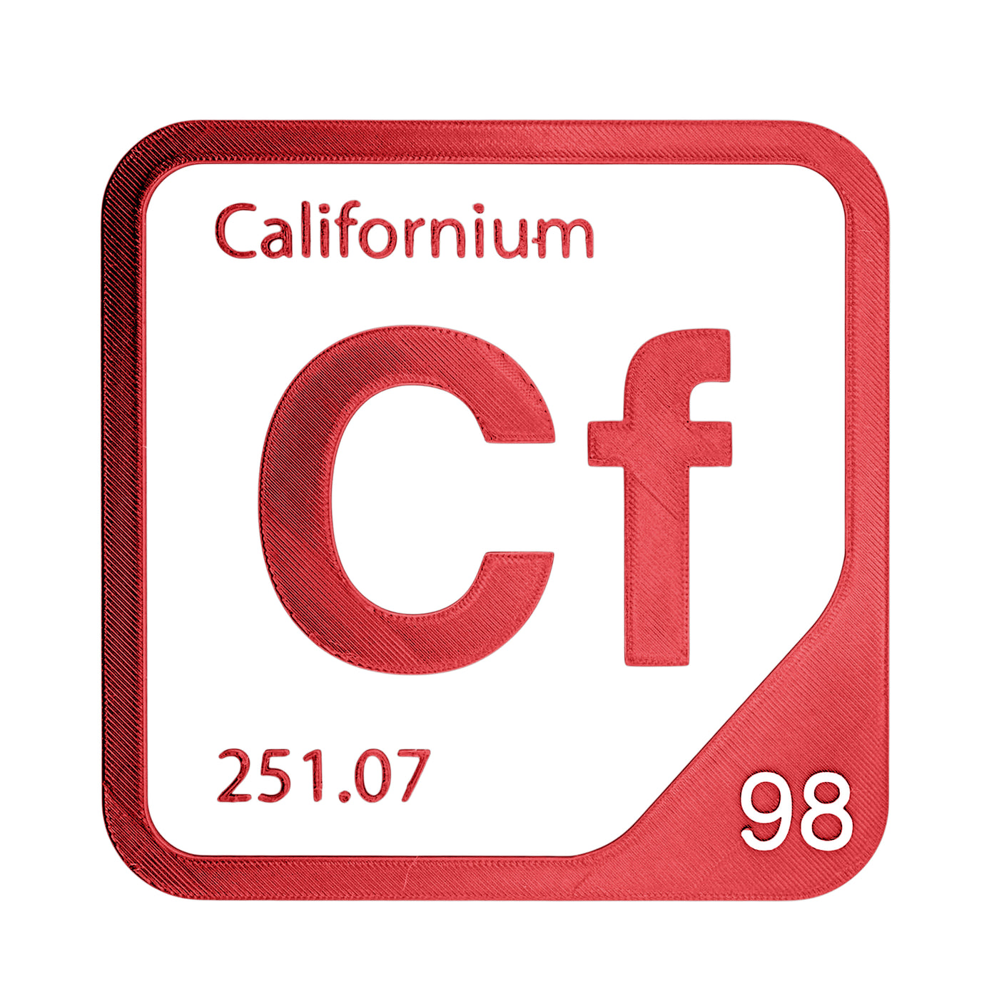 Californium periodic table Elemental Tile in Red