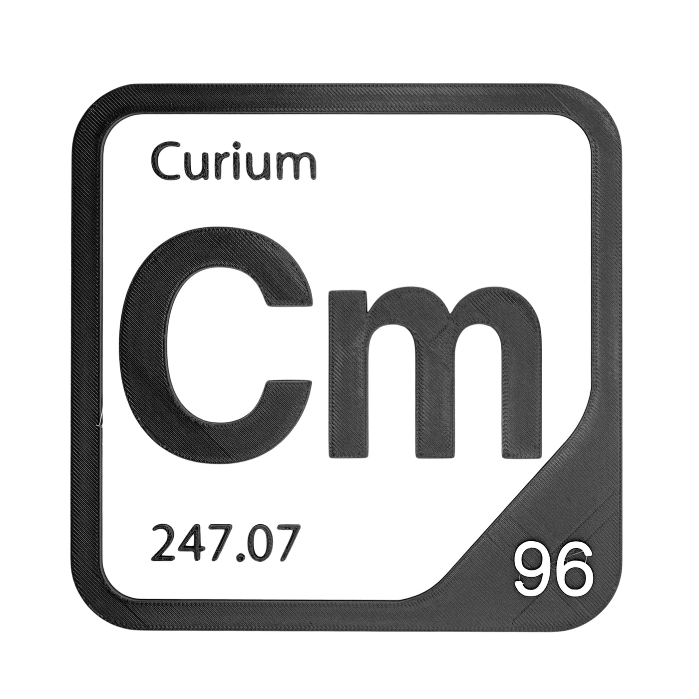 Curium periodic table Elemental Tile in Black