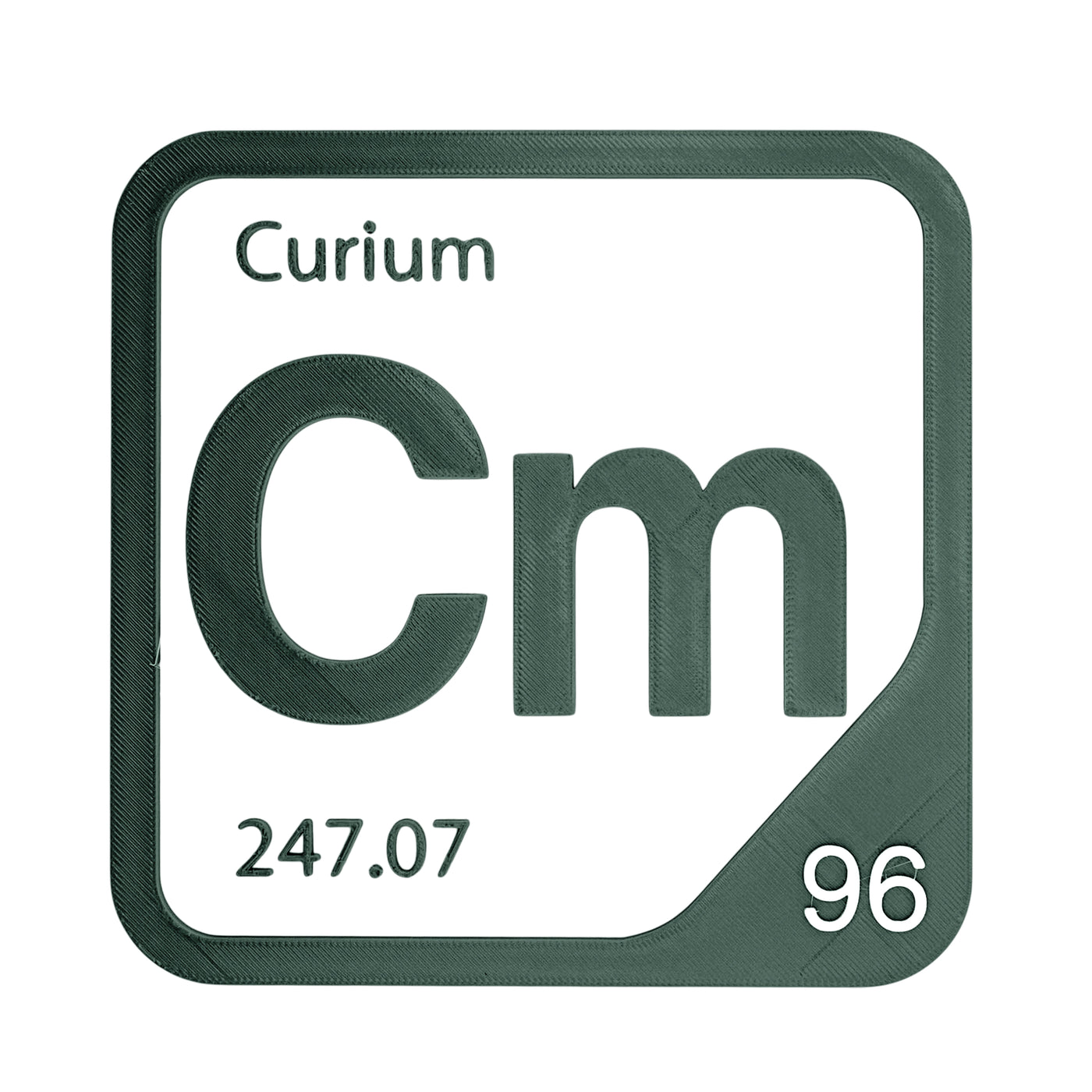 Curium periodic table Elemental Tile in Forest Green
