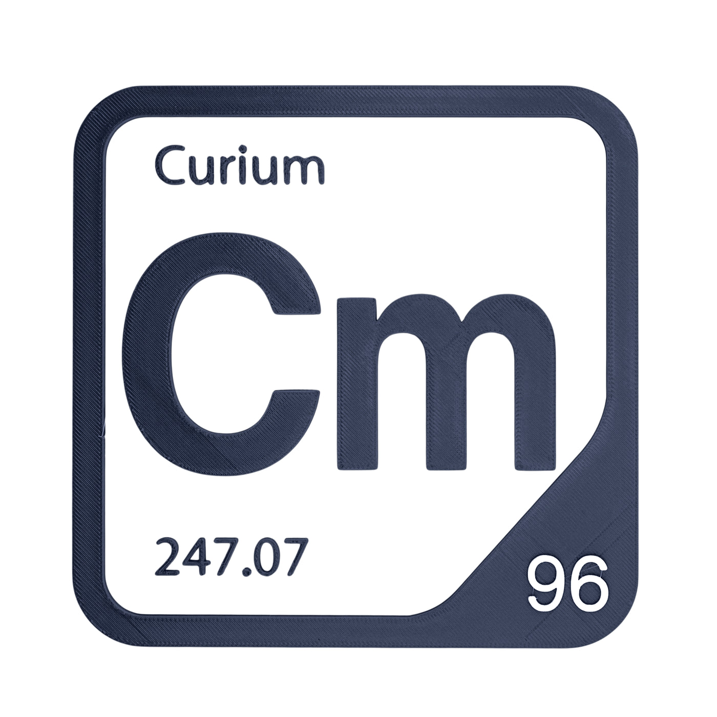Curium periodic table Elemental Tile in Navy Blue