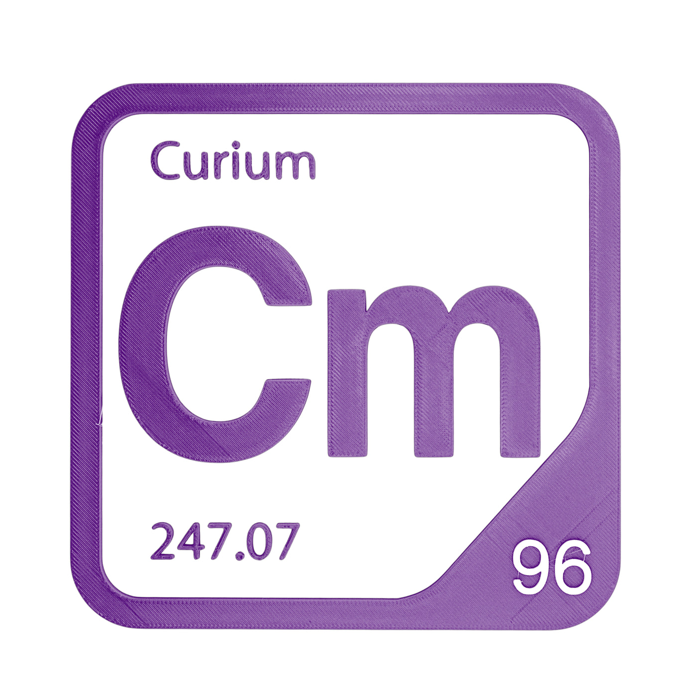 Curium periodic table Elemental Tile in Purple
