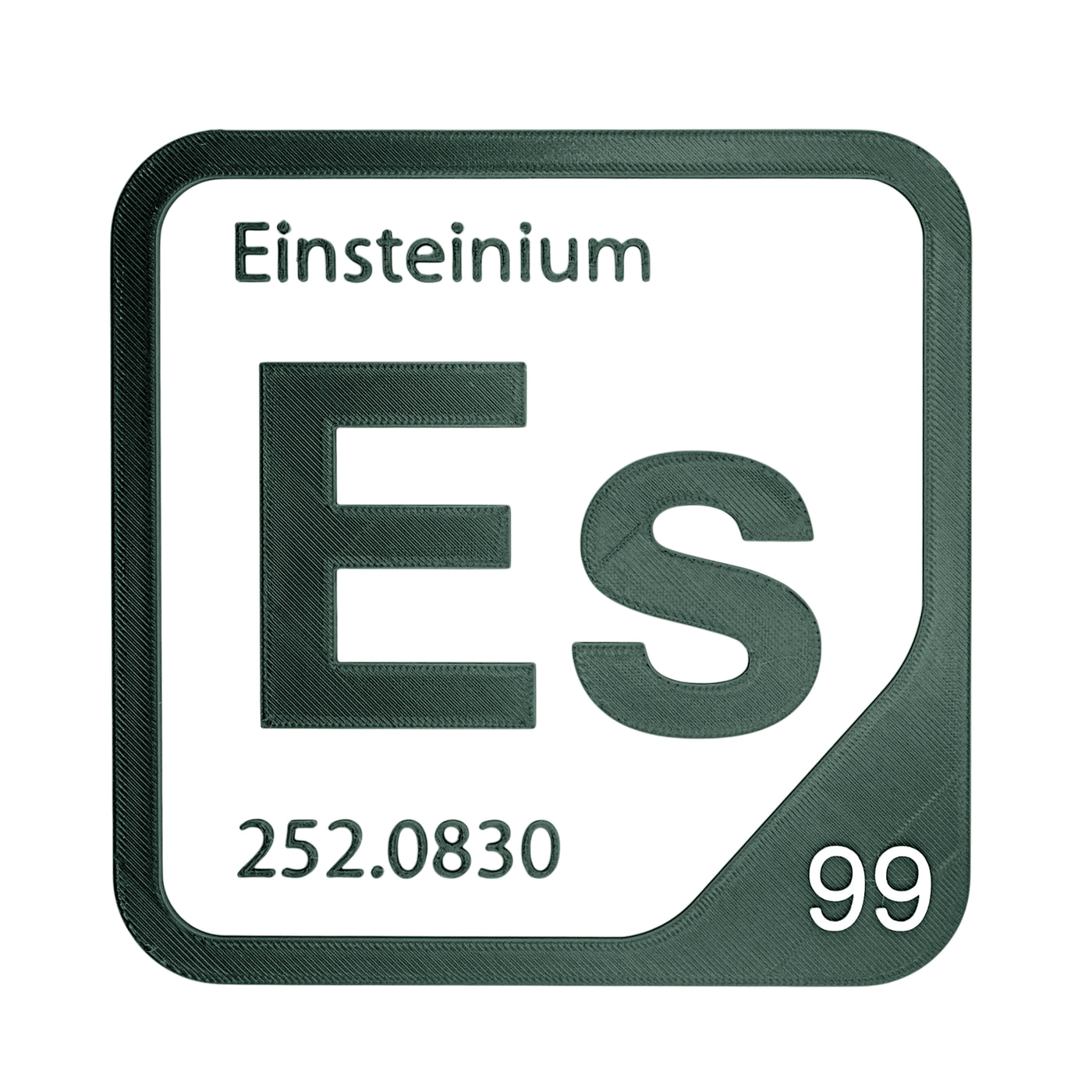 Einsteinium periodic table Elemental Tile in Forest Green