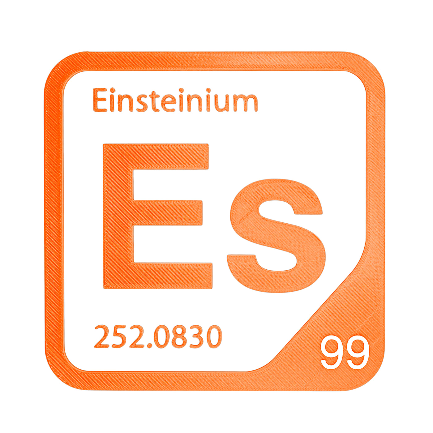 Einsteinium periodic table Elemental Tile in Orange
