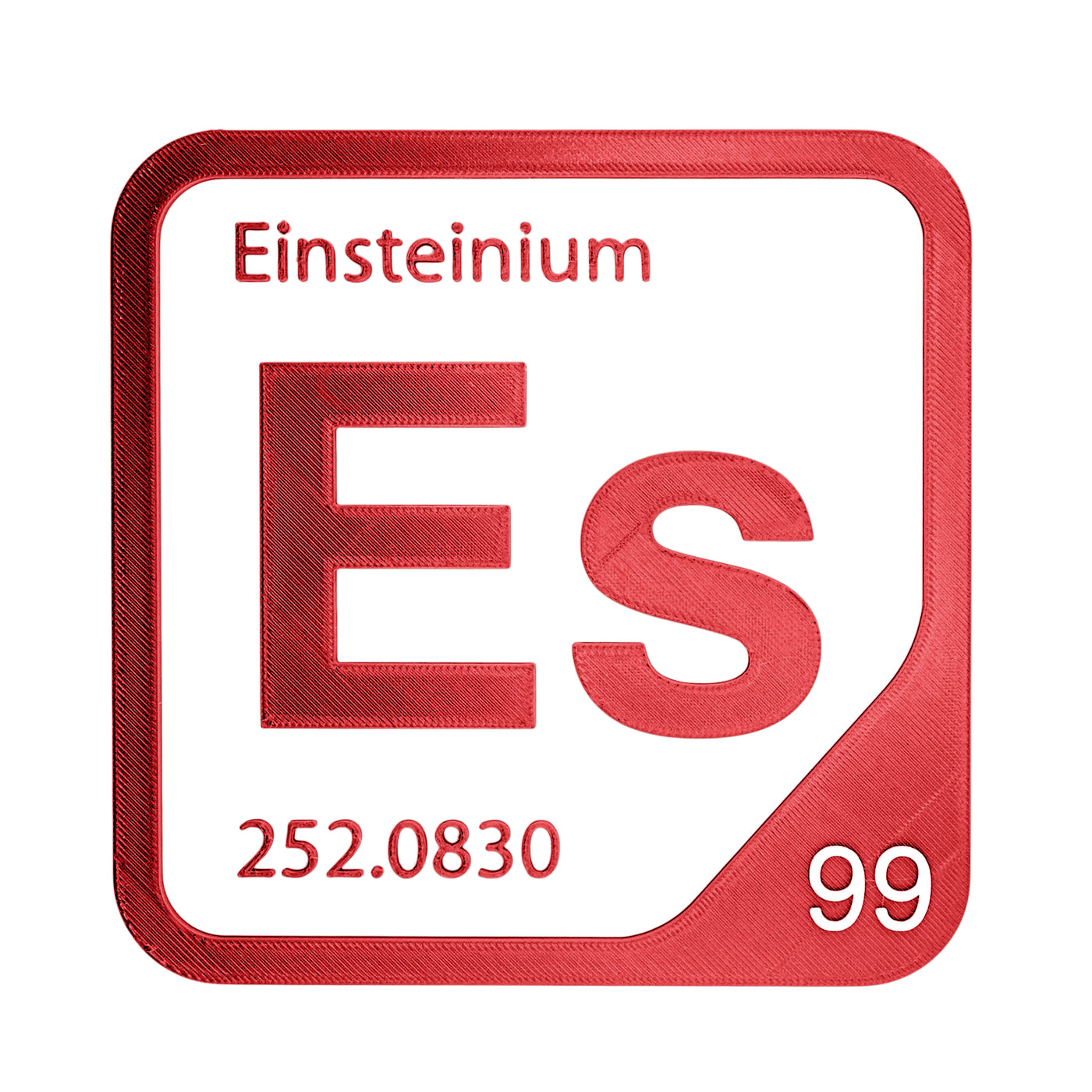 Einsteinium periodic table Elemental Tile in Red