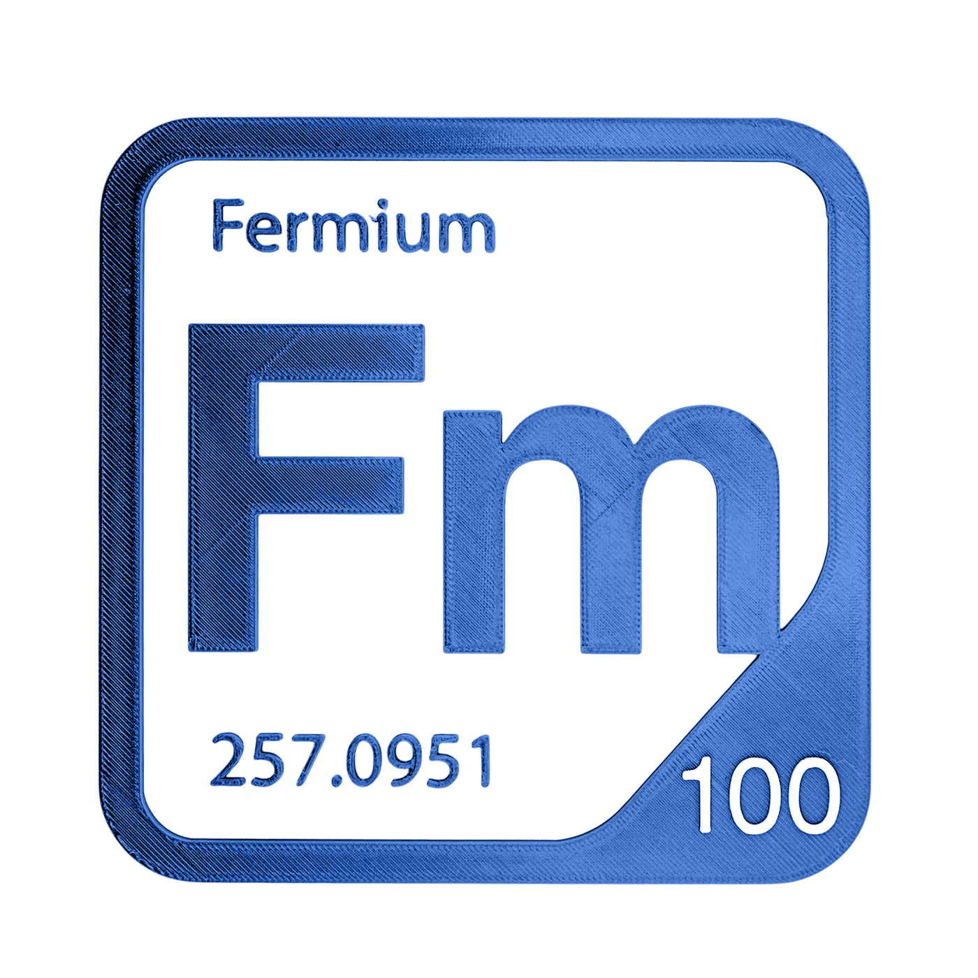 Fermium periodic table Elemental Tile in Blue