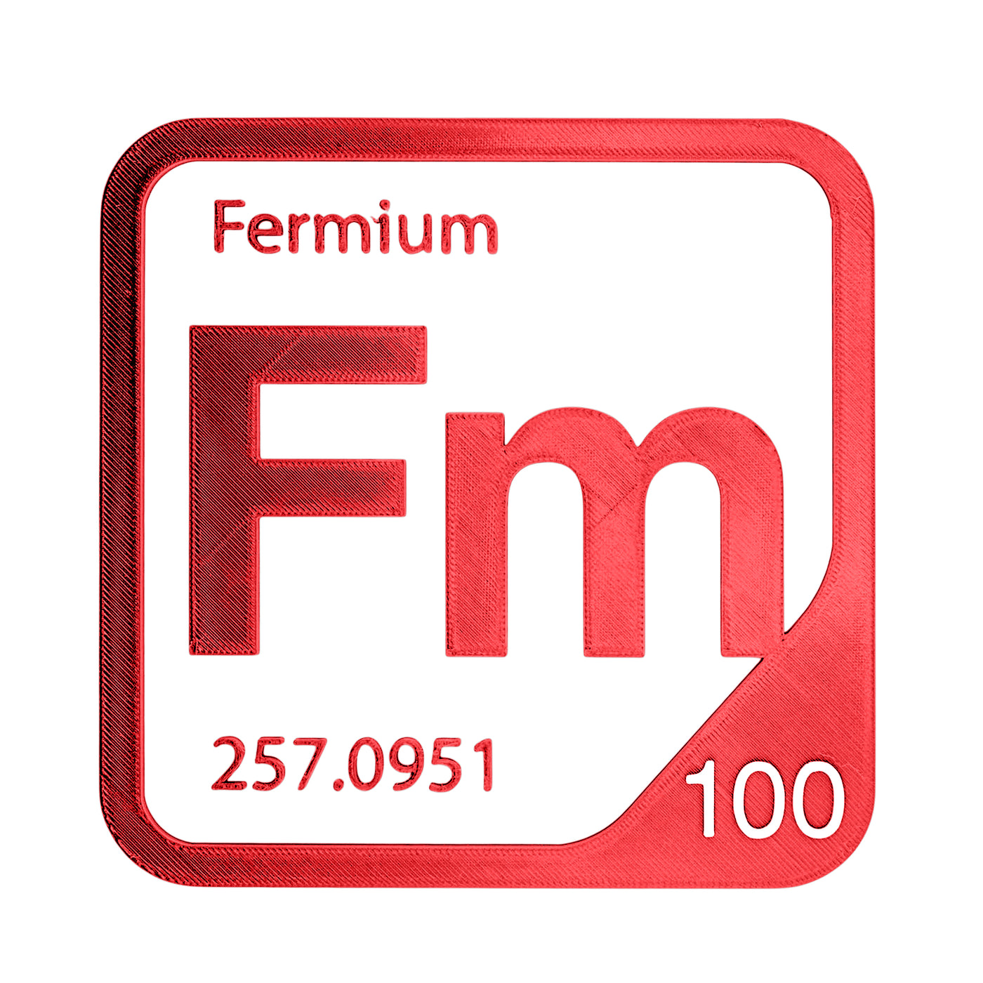 Fermium periodic table Elemental Tile in Red