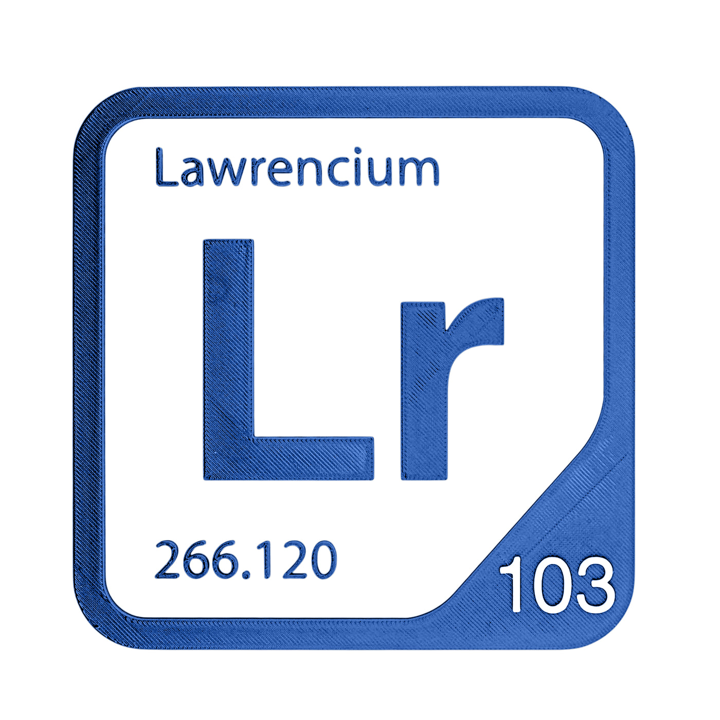 Lawrencium periodic table Elemental Tile in Blue