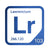 Lawrencium periodic table Elemental Tile in Blue