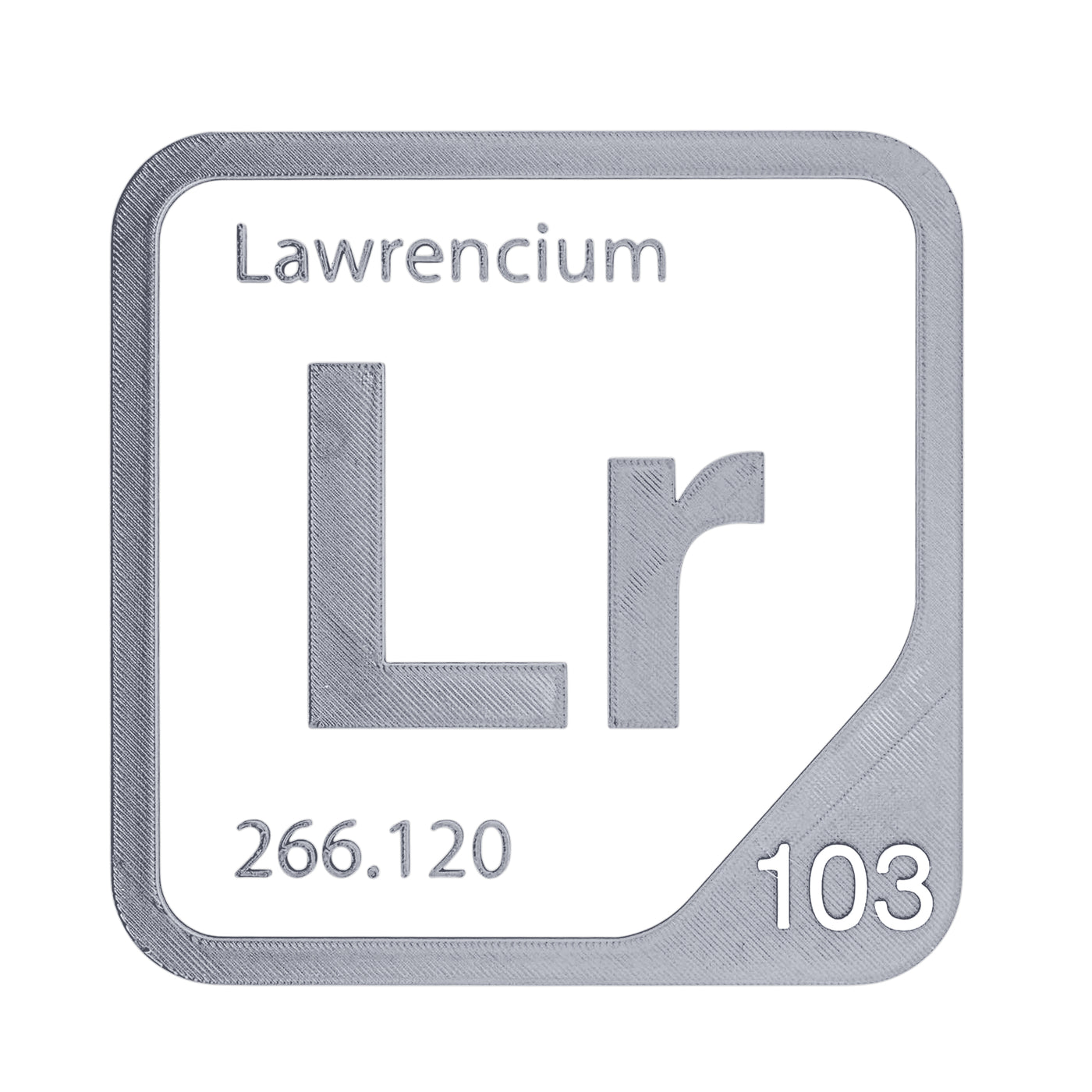 Lawrencium periodic table Elemental Tile in Gray