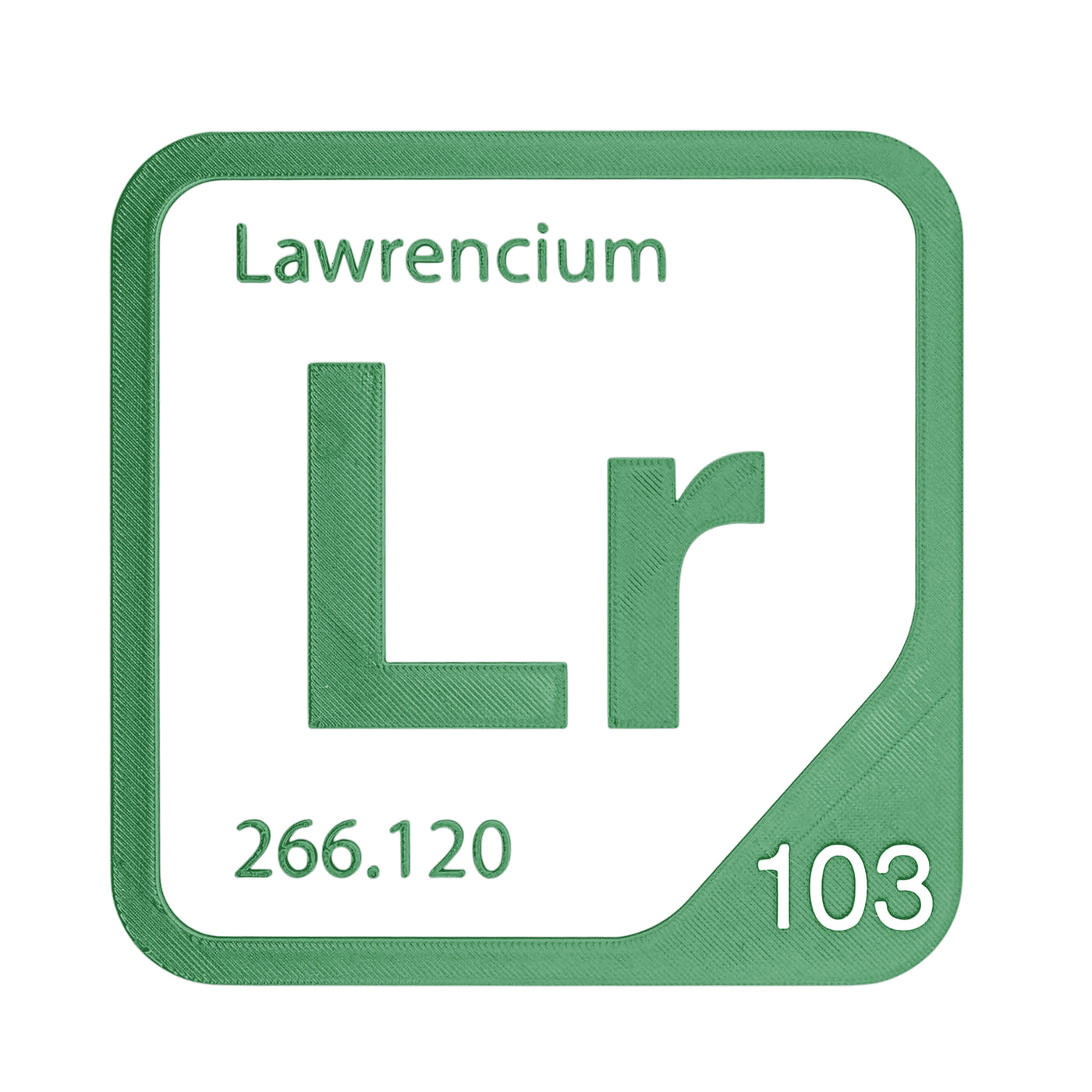 Lawrencium periodic table Elemental Tile in Green