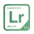 Lawrencium periodic table Elemental Tile in Green