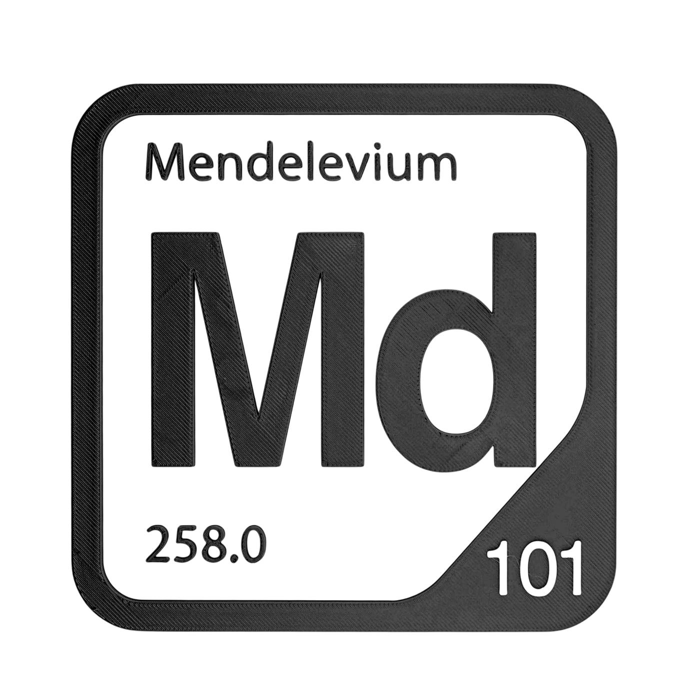 Mendelevium periodic table Elemental Tile in Black