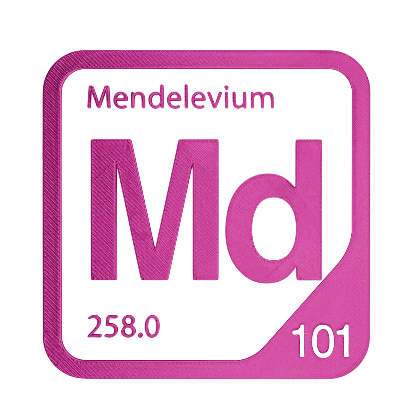 Mendelevium periodic table Elemental Tile in Magenta